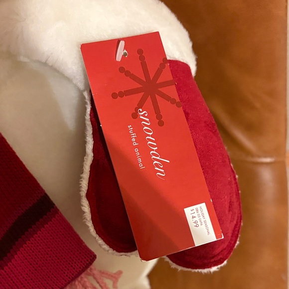 Snowden 2004 Snowman Plush with Red Accents - Picture 3 of 3